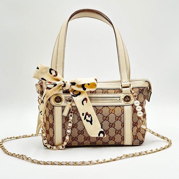 Authentic GUCCI Charmy Canvas GG Tote - Picture 1 of 16